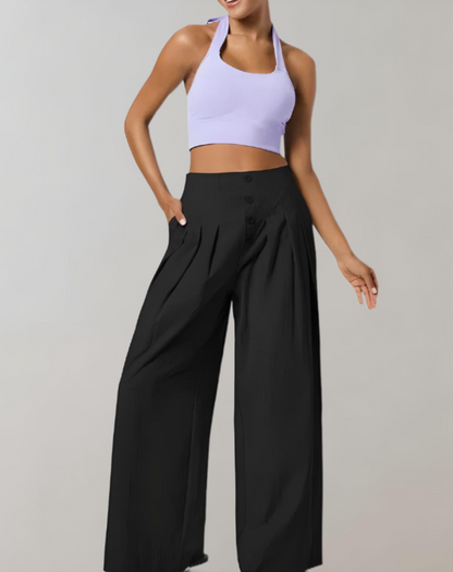 Broek met knoopsluiting en zakken voor dames