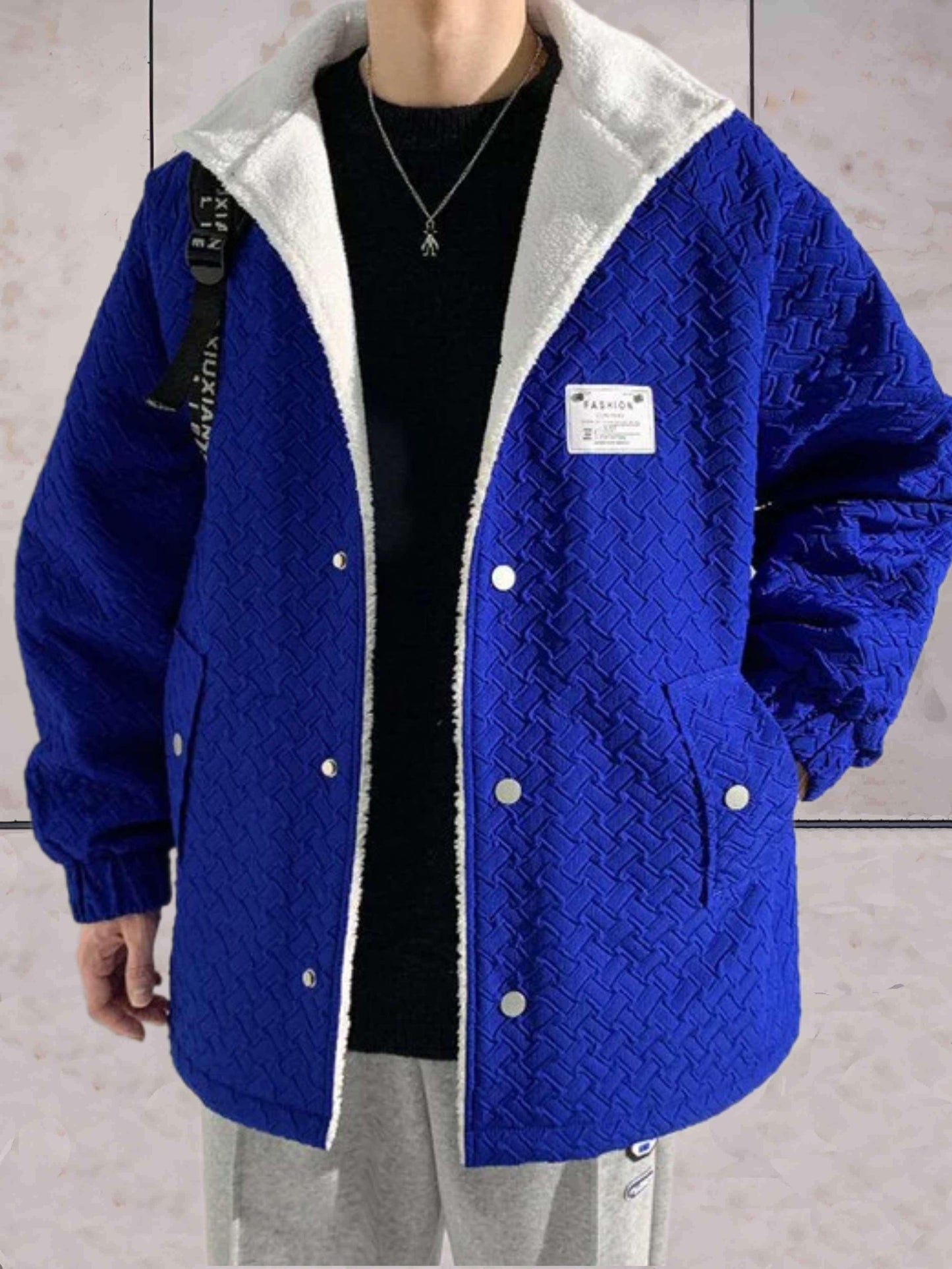 Nicholas - dik en warm gewatteerd fleecejack met zakken en knoopsluiting