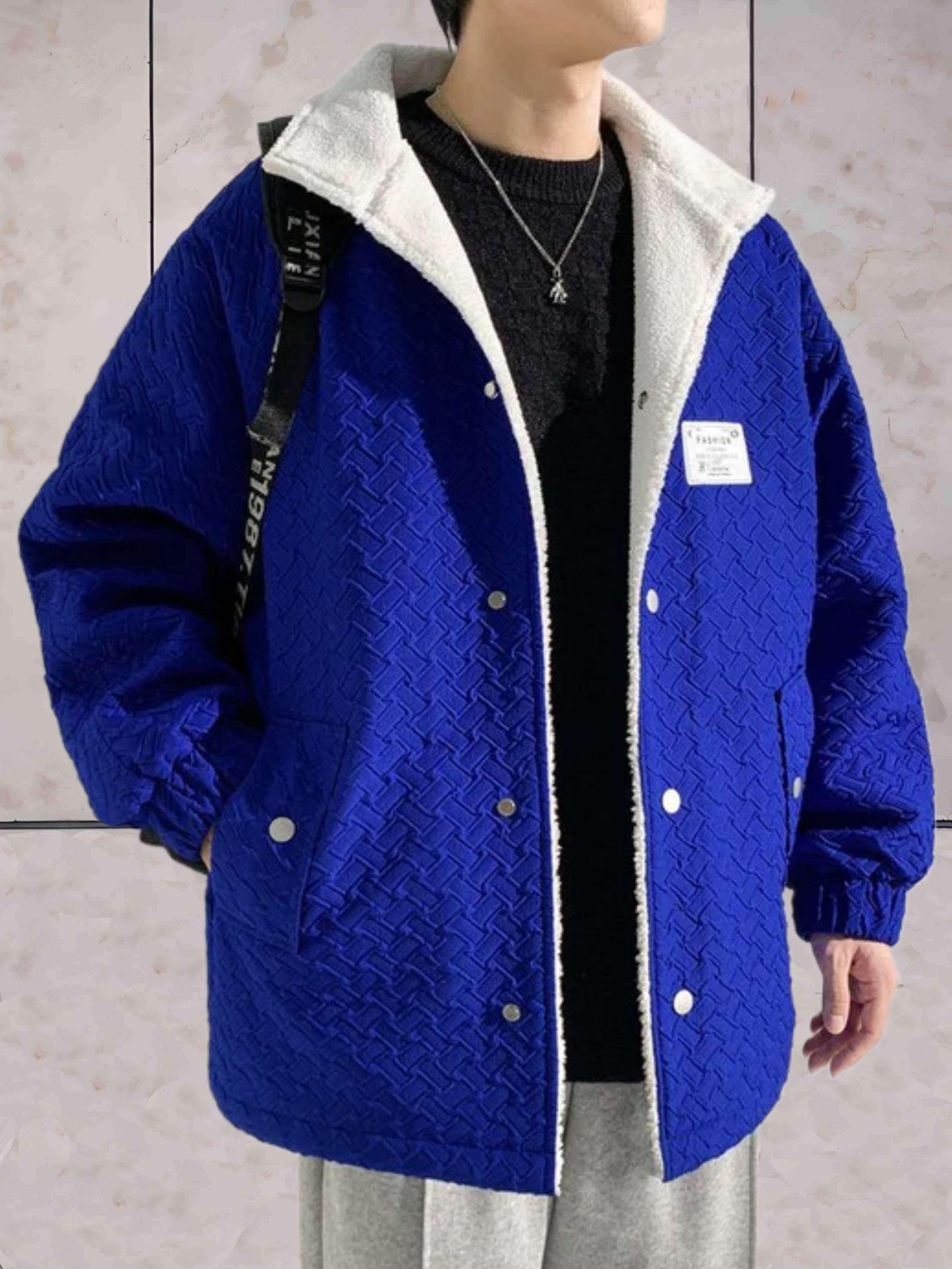 Nicholas - dik en warm gewatteerd fleecejack met zakken en knoopsluiting