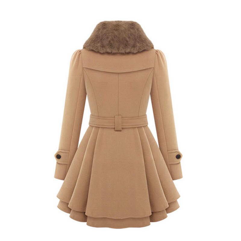 Elouise - Elegante jas met kraag van imitatiebont
