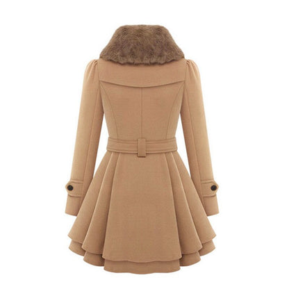 Elouise - Elegante jas met kraag van imitatiebont