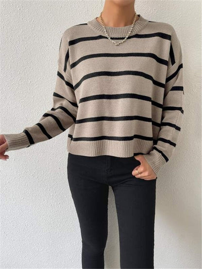 Pippa - Chique en Casual Herfst Gestreepte Oversized Trui voor Vrouwen