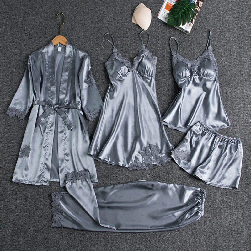 Emma | satijnen pyjama set met kant