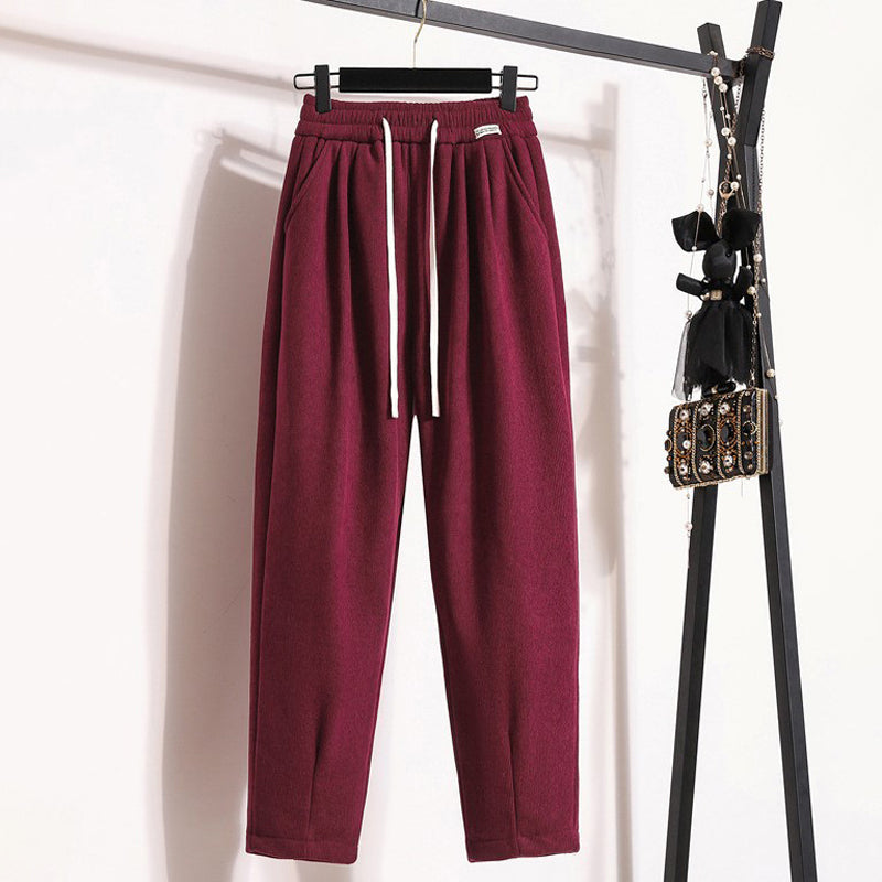 Effen warme broek voor dames