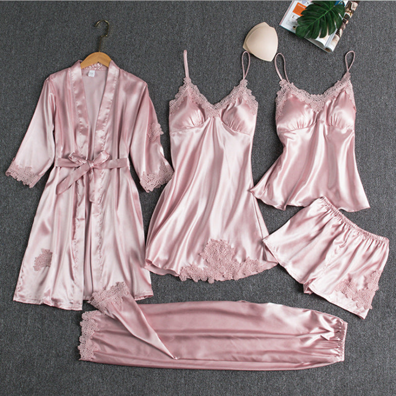 Emma | satijnen pyjama set met kant