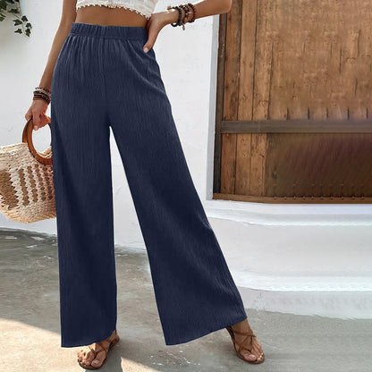 Casual broek met wijde pijpen