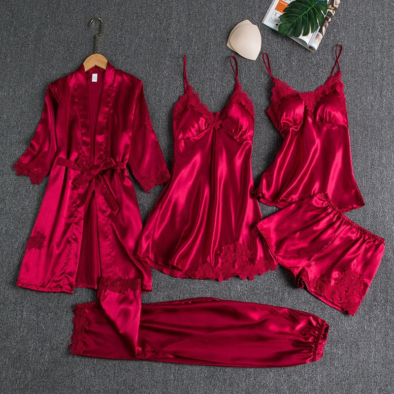 Emma | satijnen pyjama set met kant