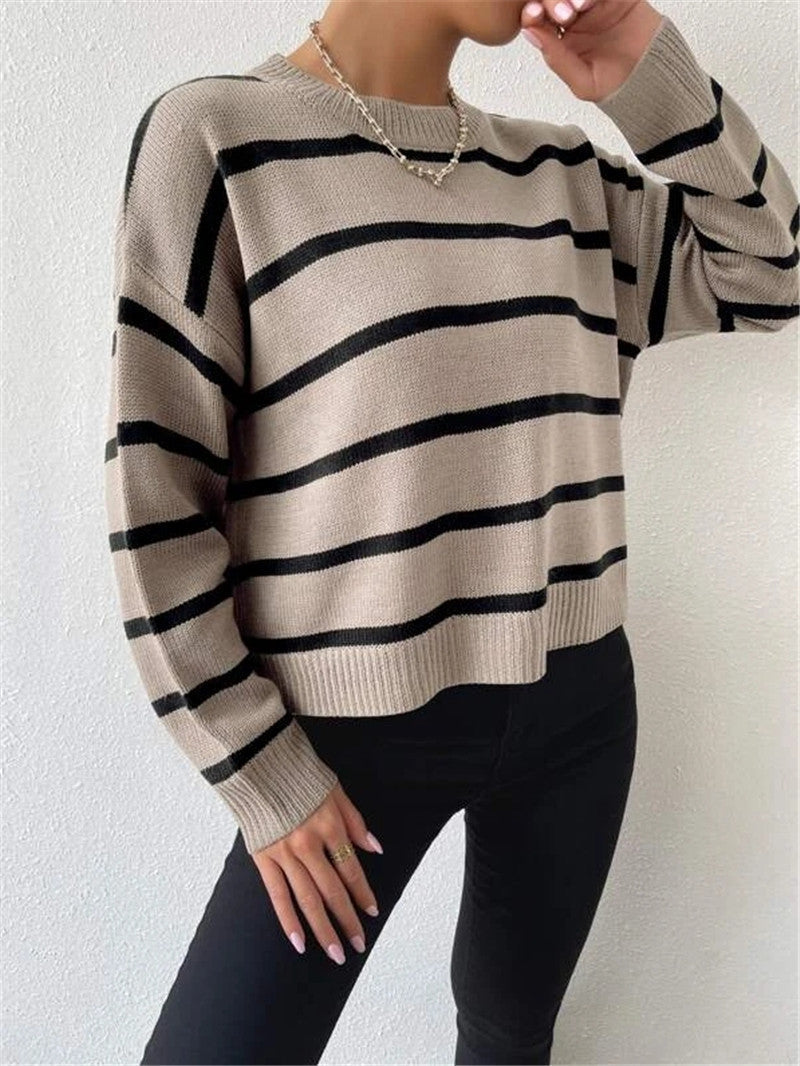 Pippa - Chique en Casual Herfst Gestreepte Oversized Trui voor Vrouwen