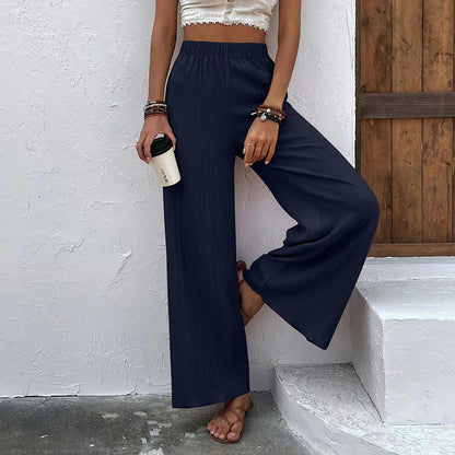 Casual broek met wijde pijpen
