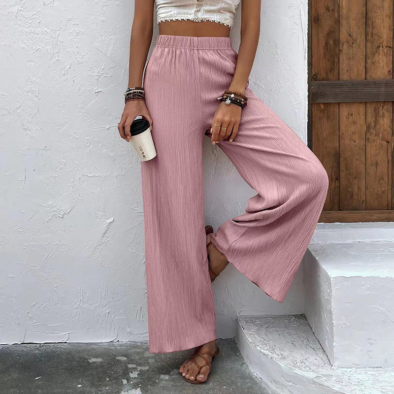 Casual broek met wijde pijpen
