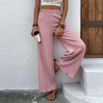 Casual broek met wijde pijpen