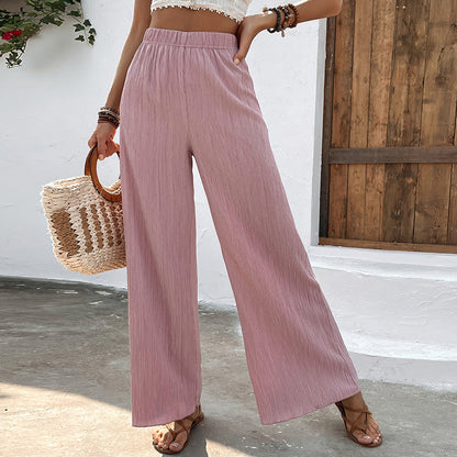 Casual broek met wijde pijpen
