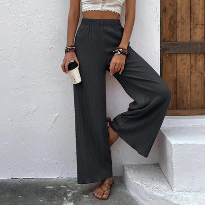 Casual broek met wijde pijpen