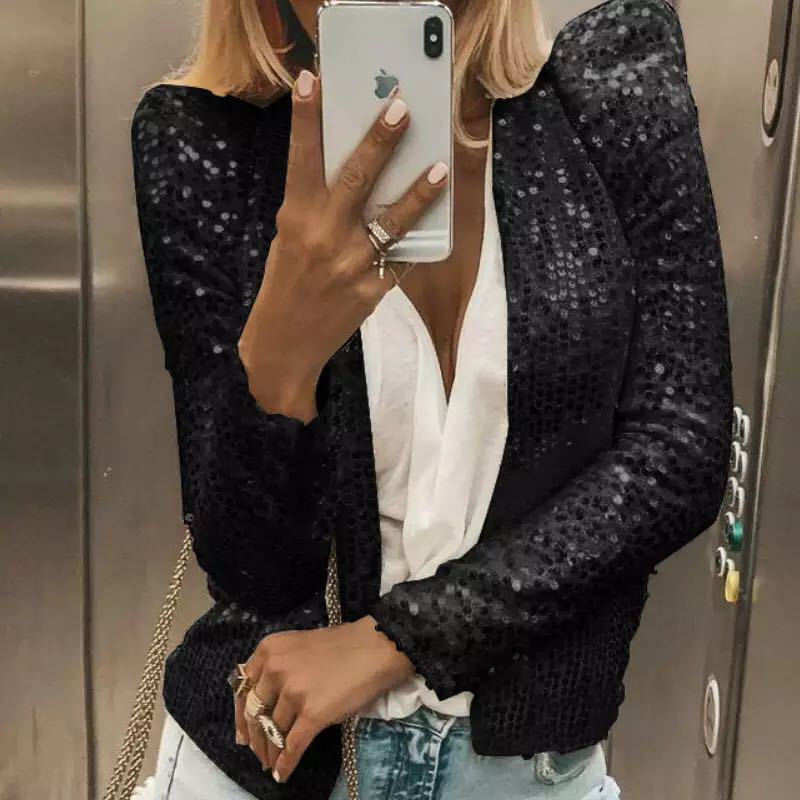 Chloe Glitter Blazer | Elegante dames blazer met pailletten voor de feestdagen