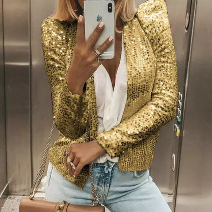 Chloe Glitter Blazer | Elegante dames blazer met pailletten voor de feestdagen