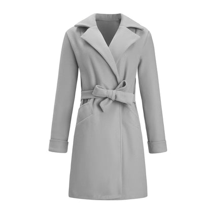 Marant Wolmantel | Elegante lange double breasted wol-look jas voor dames