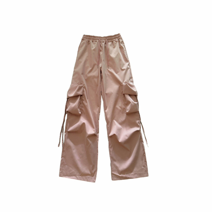 Olvia | Vrouwen Elastisch Taille Wijd Been Kanten -Omhoog Cargo Broek