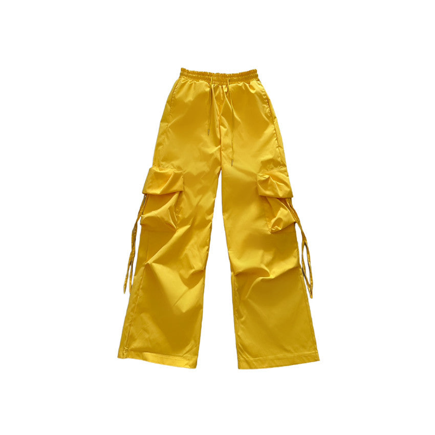 Olvia | Vrouwen Elastisch Taille Wijd Been Kanten -Omhoog Cargo Broek