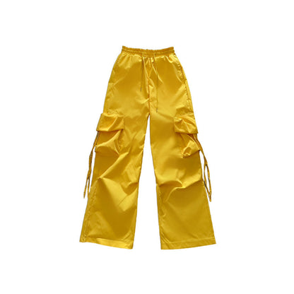 Olvia | Vrouwen Elastisch Taille Wijd Been Kanten -Omhoog Cargo Broek