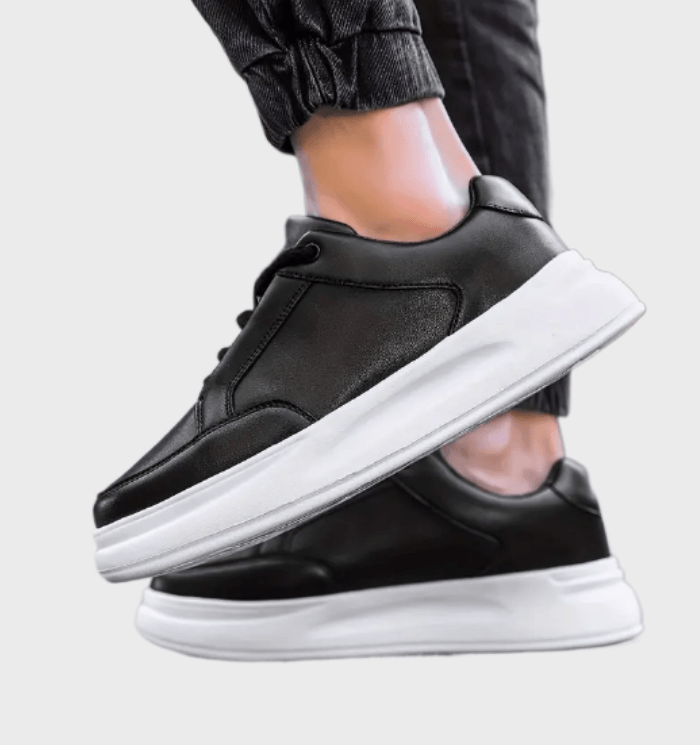 Waylon - Enkelkleurige sneakers voor heren met spitse punt schoenen