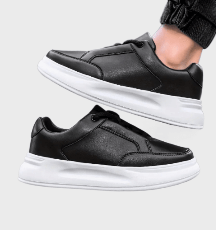 Waylon - Enkelkleurige sneakers voor heren met spitse punt schoenen