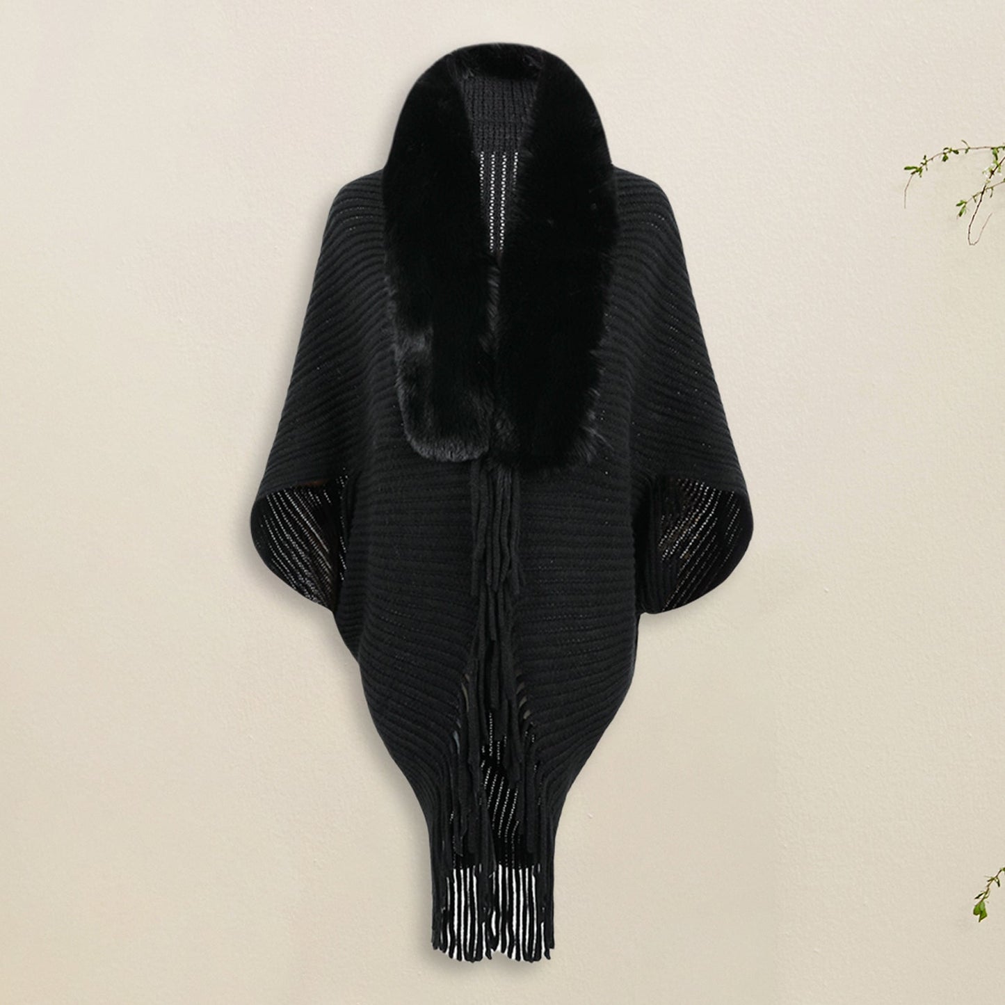 Beaumont Cardigan | Poncho vest met bont voor dames