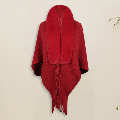 Beaumont Cardigan | Poncho vest met bont voor dames