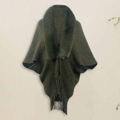 Beaumont Cardigan | Poncho vest met bont voor dames