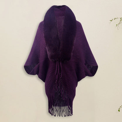 Beaumont Cardigan | Poncho vest met bont voor dames