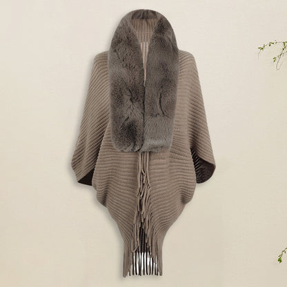 Beaumont Cardigan | Poncho vest met bont voor dames