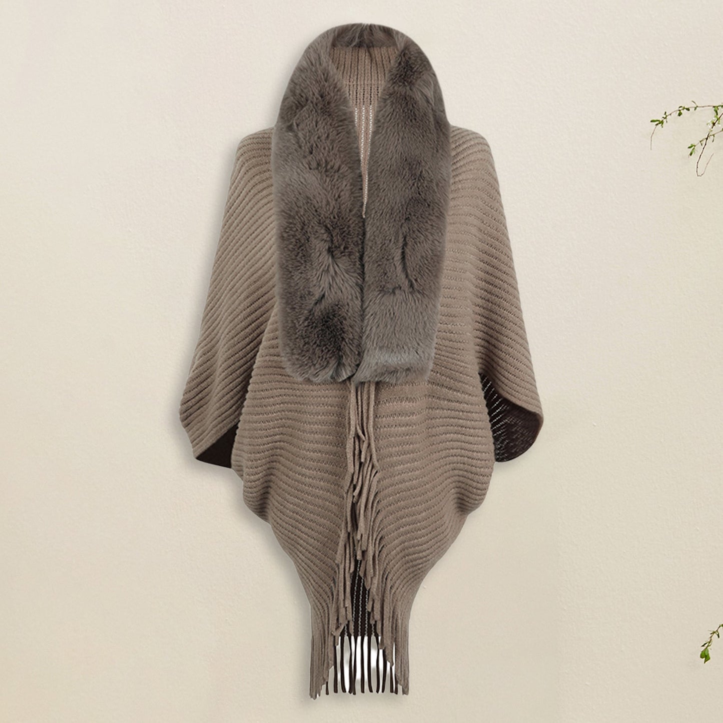 Beaumont Cardigan | Poncho vest met bont voor dames