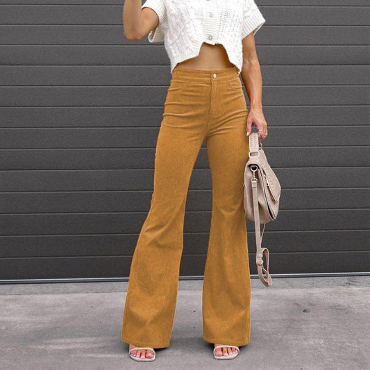 Erika - Vintage Corduroy Broek met Hoge Taille voor Dames