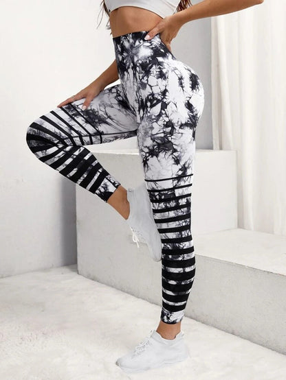Lenie - Stijlvolle en Comfortabele Zomerse Tie-Dye Streep Leggings met Buikcontrole voor Vrouwen