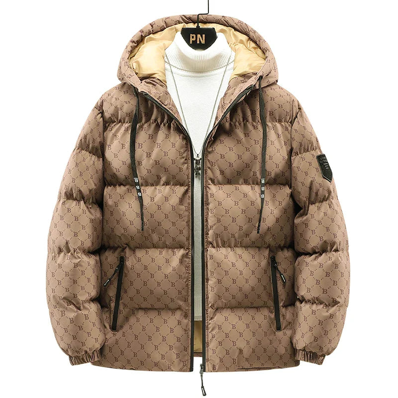 Robert | Katoenen jas met all-over letterprint