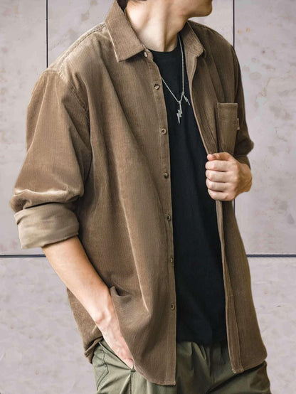 Ralph -  eenvoudig corduroy jack met een borstzak en knoopsluiting