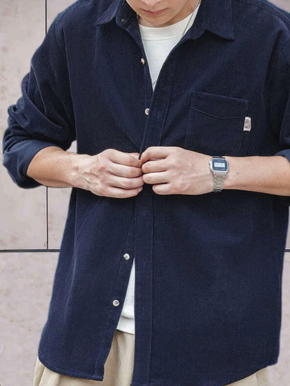 Ralph -  eenvoudig corduroy jack met een borstzak en knoopsluiting