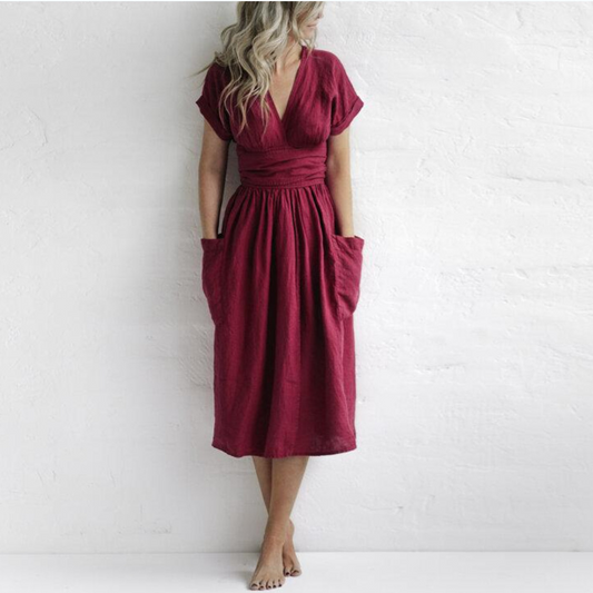 Avah - Elegante V-Hals Jurk