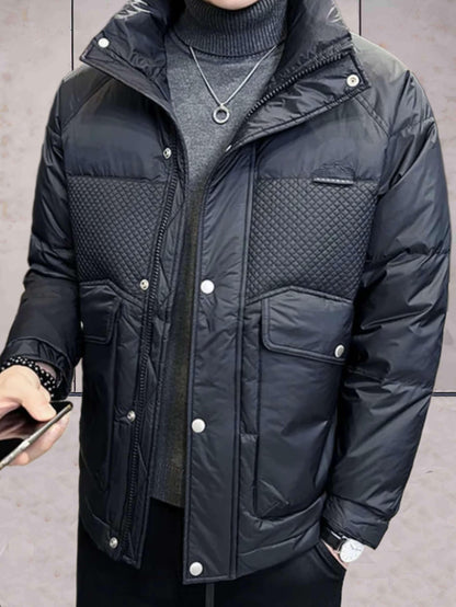 Rody - casual en warm gewatteerd bomberjack met hoge hals, rits en knoopsluiting