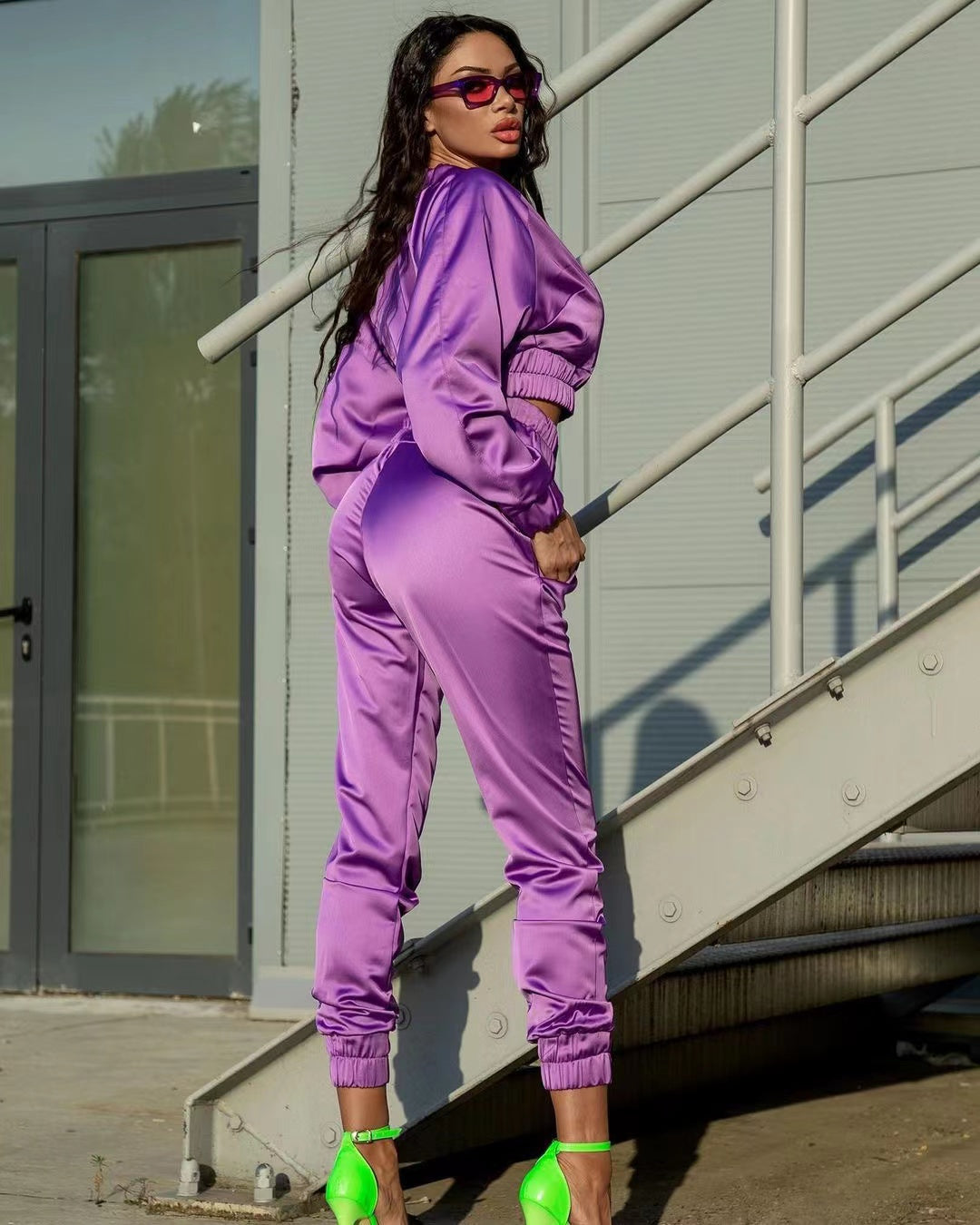 Satijnen tracksuit