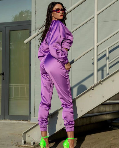 Satijnen tracksuit