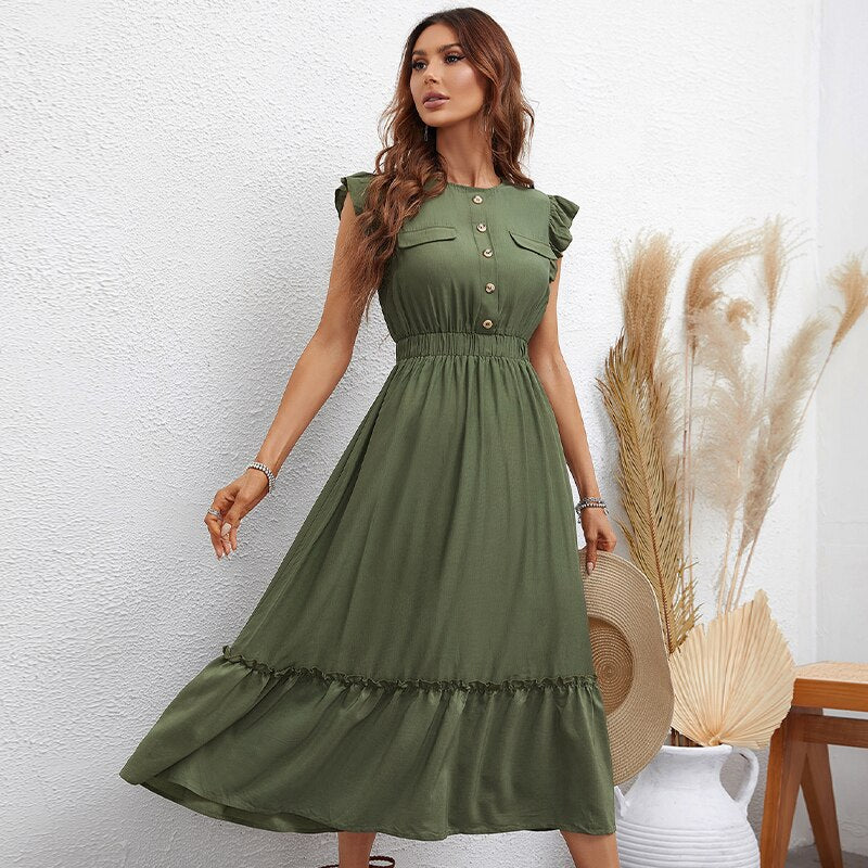 Groene maxi jurk