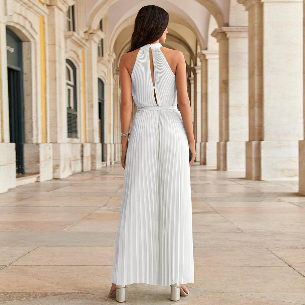 Witte plissé jumpsuit