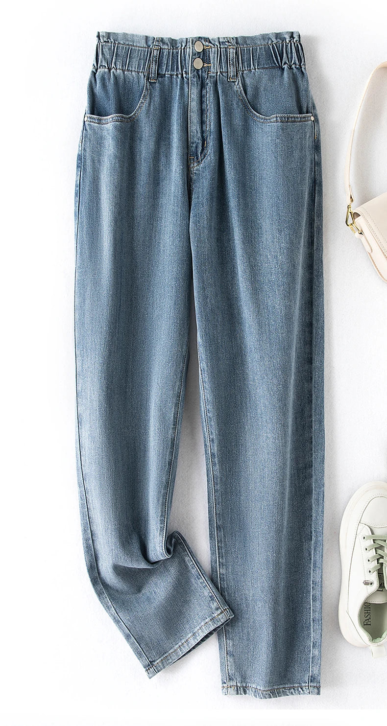 ModeParisienne® Verena - Trendy Rekbare Hoge Taille Jeans voor een Flatterende Silhouette