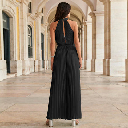 Zwarte plissé jumpsuit