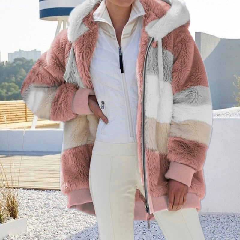 ModeParisienne® Phoebe - Heerlijk warm, zacht & stijlvol Pluche Vest met Capuchon