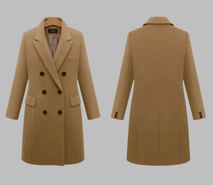 Atheta Coat | Casual warme midi jas voor vrouwen