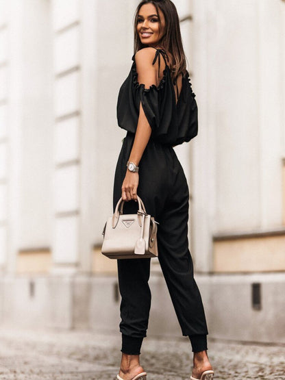 Dahlia | Elegante off shoulder jumpsuit met zakken