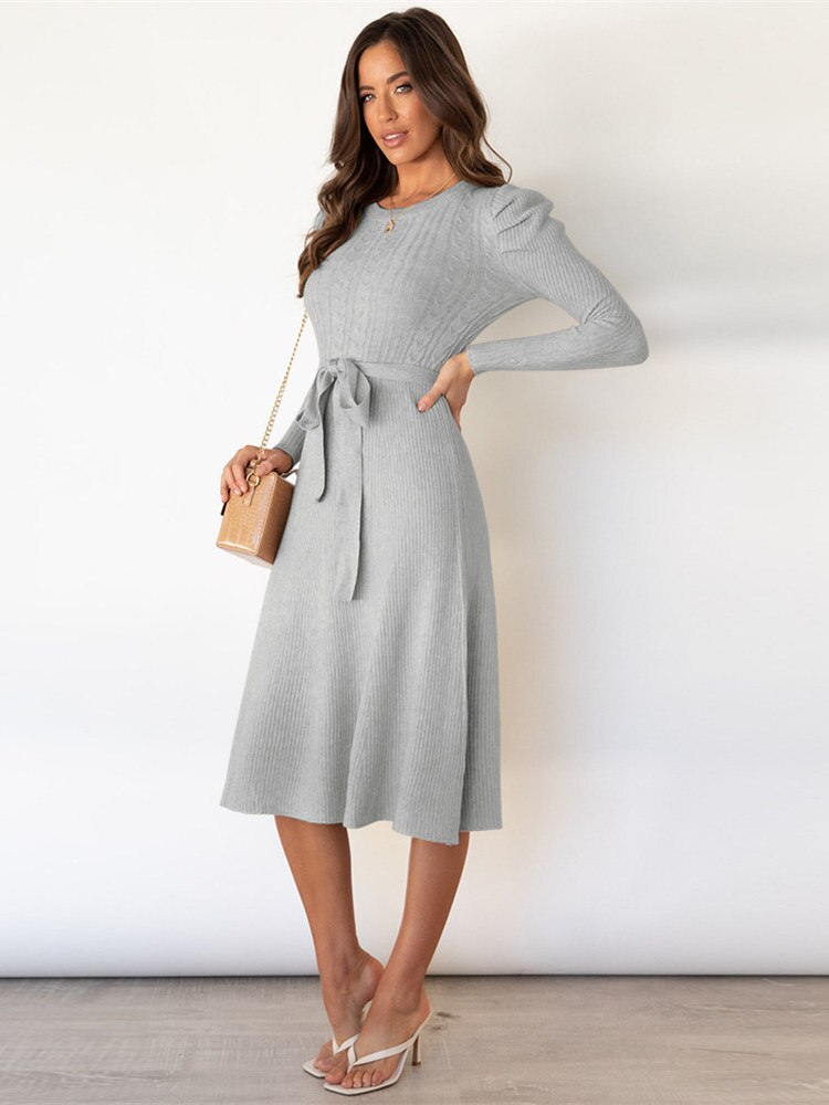 Knitted jurk met lange mouwen