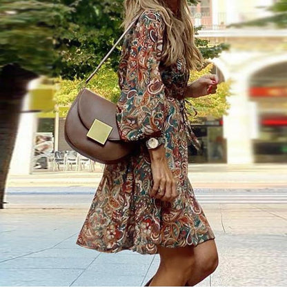 Flare jurk met boho print