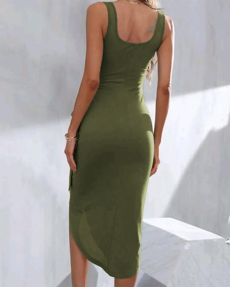 Midi jurk met strik